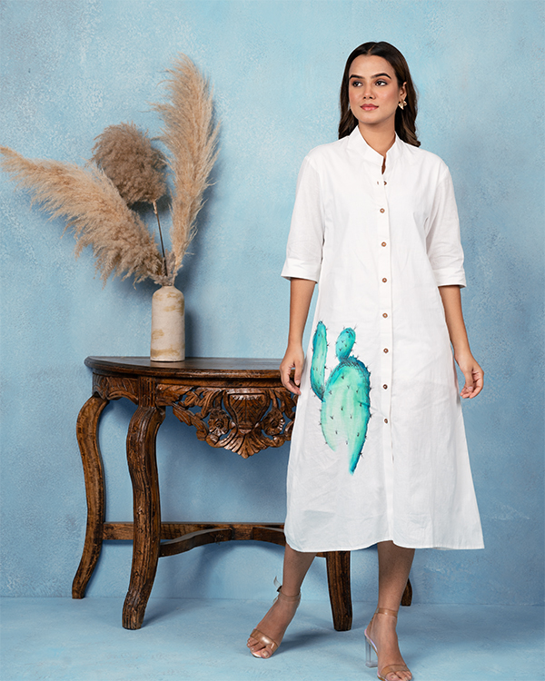HAND-PAINTED COTTON SUMMER DRESS